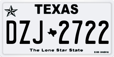 TX license plate DZJ2722