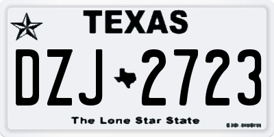 TX license plate DZJ2723