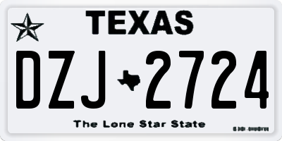 TX license plate DZJ2724