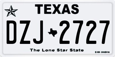 TX license plate DZJ2727