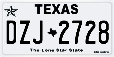 TX license plate DZJ2728