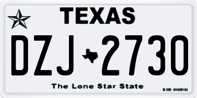 TX license plate DZJ2730
