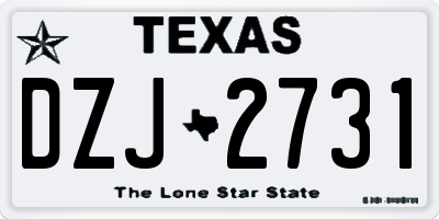 TX license plate DZJ2731