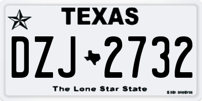 TX license plate DZJ2732