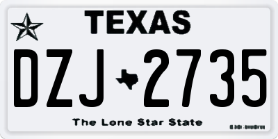 TX license plate DZJ2735