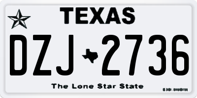 TX license plate DZJ2736
