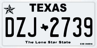 TX license plate DZJ2739