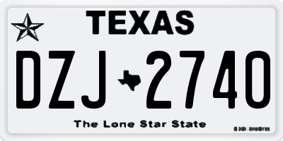 TX license plate DZJ2740