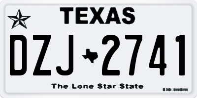 TX license plate DZJ2741