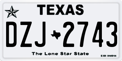 TX license plate DZJ2743