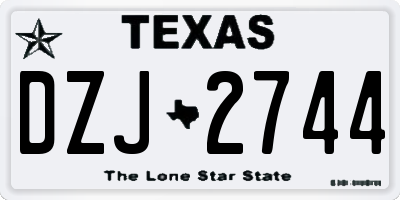 TX license plate DZJ2744