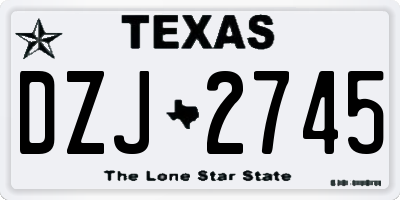 TX license plate DZJ2745