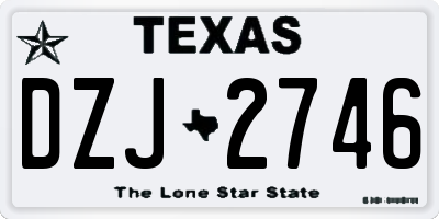 TX license plate DZJ2746