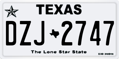 TX license plate DZJ2747