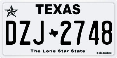 TX license plate DZJ2748
