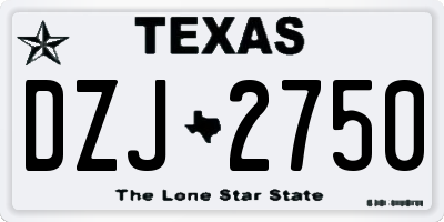 TX license plate DZJ2750