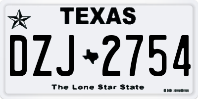 TX license plate DZJ2754