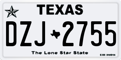 TX license plate DZJ2755