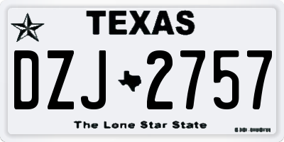 TX license plate DZJ2757
