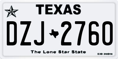 TX license plate DZJ2760