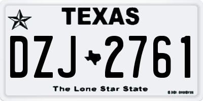 TX license plate DZJ2761