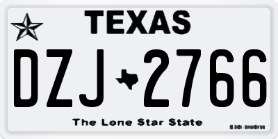 TX license plate DZJ2766