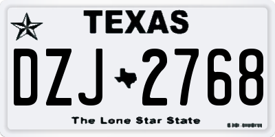 TX license plate DZJ2768