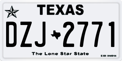TX license plate DZJ2771