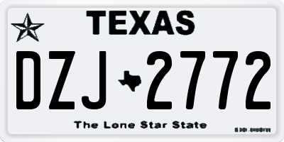 TX license plate DZJ2772