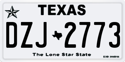 TX license plate DZJ2773