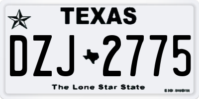 TX license plate DZJ2775
