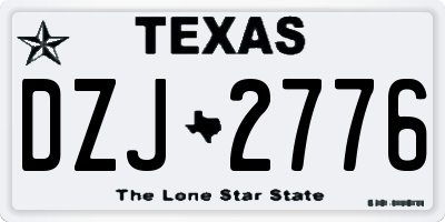 TX license plate DZJ2776