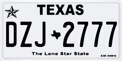TX license plate DZJ2777
