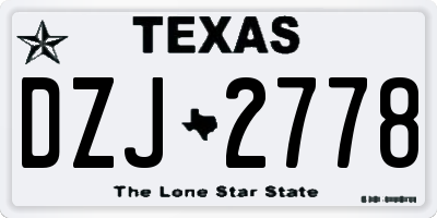 TX license plate DZJ2778