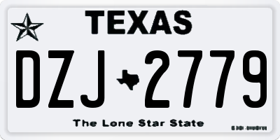 TX license plate DZJ2779