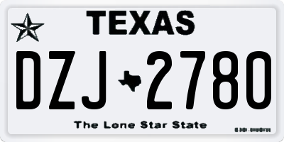 TX license plate DZJ2780