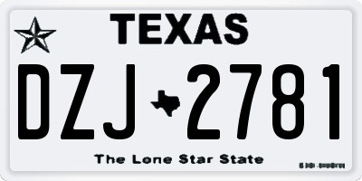 TX license plate DZJ2781