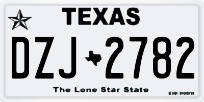 TX license plate DZJ2782