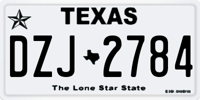 TX license plate DZJ2784