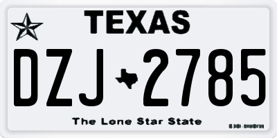 TX license plate DZJ2785