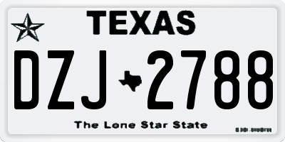TX license plate DZJ2788