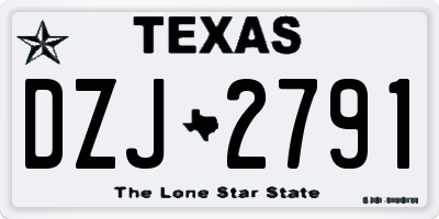 TX license plate DZJ2791