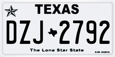 TX license plate DZJ2792