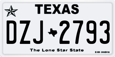 TX license plate DZJ2793