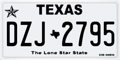 TX license plate DZJ2795