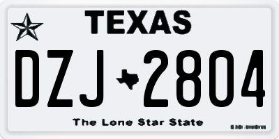 TX license plate DZJ2804