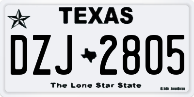 TX license plate DZJ2805
