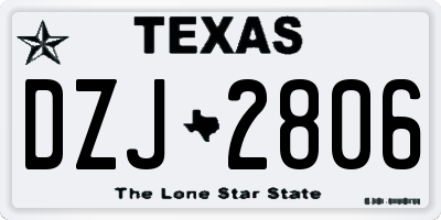 TX license plate DZJ2806