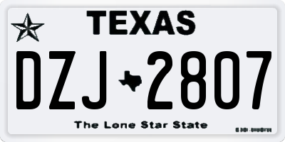 TX license plate DZJ2807