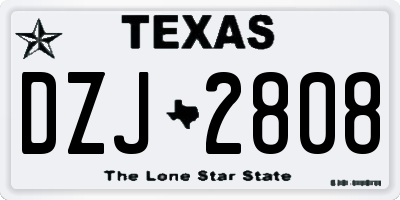 TX license plate DZJ2808